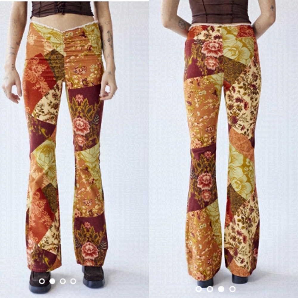 URBAN OUTFITTERS SZ 27 UO Velvet Ruched V-Front Pant